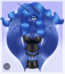  anthro anthrofied big_breasts breasts clothed clothing corset equine female friendship_is_magic horn legwear lingerie mammal my_little_pony panties princess_luna_(mlp) socks solo trentgt underwear winged_unicorn wings 