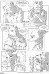  2018 absurd_res anthro barefoot bear canine clothed clothing comic crossed_arms dialogue disney english_text fox greyscale group hi_res male mammal monochrome nick_wilde rodent screentone speech_bubble sprinkah squirrel stethoscope text zootopia 