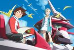  1girl artist_request boots eureka eureka_seven eureka_seven_(series) mecha raglan_sleeves renton_thurston thigh_strap white_footwear 