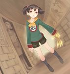  bad_id bad_pixiv_id brown_hair claws dragon_quest dragon_quest_iii fighter_(dq3) red_eyes short_hair shorts solo twintails ume_(driveume) 