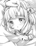  2-g :o blush child code_geass cuddling greyscale hand_on_another's_head monochrome sketch tears tianzi 