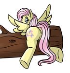  anus butt cutie_mark equine female feral fluttershy fluttershy_(mlp) friendship_is_magic hair looking_at_viewer mammal my_little_pony nude pegasus pink_hair plain_background presenting pussy solo terranariko wings 