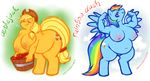  applejack friendship_is_magic my_little_pony onnanoko rainbow_dash 