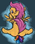  anal anal_insertion anal_penetration blush cub cutie_mark_crusaders equine female feral friendship_is_magic hair insertion looking_at_viewer looking_back mammal multiple_insertions my_little_pony pegasus penetration purple_eyes purple_hair redcladhero scootaloo scootaloo_(mlp) sex_toy solo wings young 