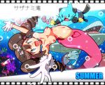  breasts brown_hair darkshadow dewott gem gloves luvdisc mei mei_(pokemon) mermaid monster_girl navel nipples pixiv_manga_sample pokemon pokemon_(game) pokemon_bw2 remoraid rorretsim wailord 