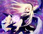  blonde_hair dress feathers fm77_(artist) gothic gothic_lolita lolita_fashion long_hair rozen_maiden solo suigintou wings 