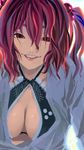  bra breasts cleavage large_breasts lingerie onozuka_komachi smile solo sora_tokumo touhou underwear 