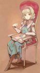  alice_margatroid blonde_hair book boots chair high_heels shoes solo touhou xero 