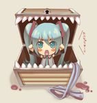  bad_id bad_pixiv_id blood blush chibi detached_sleeves green_eyes green_hair hatsune_miku long_hair mimic mimic_chest monster necktie solo terumii translated twintails vocaloid 