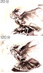  comparison completion_time highres monochrome mystia_lorelei sepia touhou translated work_in_progress yae_(mono110) 