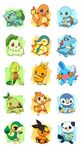  bulbasaur charmander chikorita chimchar cyndaquil mudkip piplup pokemon snivy squirtle tepig torchic totodile turtwig 