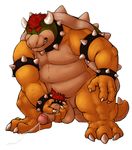  2012 anthro balls belly bowser bowser_day chubby claws cock_ring collar cum cum_string cumshot erection hair horn humanoid_penis koopa kronexfire male mario_bros masturbation muscles nintendo nude one_eye_closed orgasm penis plain_background pubes reptile scalie shell solo spikes standing super_mario_bros. teeth tongue turtle video_games white_background wristband 