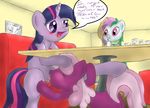  cheerilee cheerilee_(mlp) cunnilingus equine eyes_closed female feral friendship_is_magic hair horn horse kaykitten lesbian mammal my_little_pony nude open_mouth oral oral_sex pony public pussy pussy_juice sex sitting spread_legs spreading stealth_sex text tongue twilight_sparkle twilight_sparkle_(mlp) under_table unicorn vaginal 