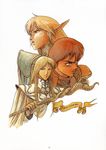  2boys 90s absurdres armor artbook blonde_hair cecil_(record_of_lodoss_war) copyright_name deedlit elf highres izubuchi_yutaka male_focus multiple_boys parn pointy_ears record_of_lodoss_war robe staff wizard 