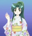  green_hair japanese_clothes jochuu-san kimono lowres oekaki original solo yagisaka_seto 