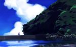  cloud day nature parasol reflection scenery sky solo takanashi_akihito touhou umbrella water yakumo_yukari 