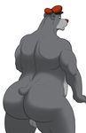  back_turned balls baloo bear biceps big_butt butt chubby disney fur hat looking_back male mammal muscles plain_background solo talespin vamplust 