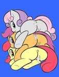  apple_bloom cutie_mark_crusaders friendship_is_magic megasweet my_little_pony scootaloo sweetie_belle zekromlover 
