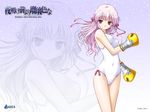  bekkankou boxing_gloves estel_freesia hair_ribbon leotard long_hair non-web_source pink_hair purple_eyes ribbon snow solo wallpaper yoake_mae_yori_ruri_iro_na zoom_layer 