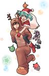  1girl blue_hair char's_counterattack christmas gundam gyunei_guss haro hat izumi_rion quess_paraya santa_hat twintails 