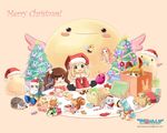  1280x1024 animal animal_ears animals bee blonde_hair brown_hair bunny_ears candy christmas christmas_tree gift kneeling pi_story presents santa_costume squirrel toy toys twintails wallpaper 