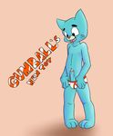  cat erection feline gumball_watterson male mammal penis plain_background precum solo the_amazing_world_of_gumball toastedfox underwear young 