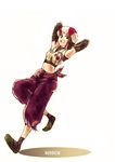  artist_request baggy_pants bow elbow_gloves fishnets gloves hat kunoichi_(sengoku_musou) ninja pants pouch sandals sengoku_musou smile solo 