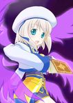  blonde_hair book hair_ornament lyrical_nanoha mahou_shoujo_lyrical_nanoha mahou_shoujo_lyrical_nanoha_a's pokopen solo tome_of_the_night_sky unison wings x_hair_ornament yagami_hayate 