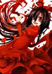  black_hair dress kuhouin_murasaki kure-nai kurenai_musume long_hair open_mouth red red_eyes solo 