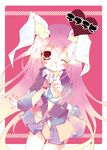  animal_ears ayuka bunny_ears long_hair one_eye_closed purple_hair reisen_udongein_inaba skirt solo touhou 