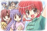  akihara_ryou black_hair blue_eyes blue_hair bow braid brown_eyes brown_hair china_dress chinese_clothes dress genderswap genderswap_(mtf) hibiki_ryouga kunou_kodachi kuonji_ukyou long_hair multiple_girls non-web_source p-chan ranma-chan ranma_1/2 red_hair saotome_ranma shampoo_(ranma_1/2) short_hair side_ponytail single_braid tendou_akane 