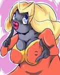  big_breasts blonde_hair breasts cleavage clothed clothing female hair jynx lips nintendo pok&#233;mon pokemon shameless shamelesss video_games 