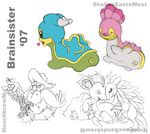  brainsister honchkrow nidorina pokemon sandshrew shellos 