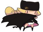  artist_request batman batman_(series) blonde_hair cape chibi hat long_hair lowres panties solo underwear |_| 