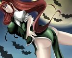  ass breasts china_dress chinese_clothes covered_nipples dress hal_(goshujinomocha) hat hong_meiling large_breasts long_hair no_panties red_hair solo touhou 