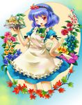  chibi flower frog hair_ornament leaf_hair_ornament michii_yuuki moriya_suwako multiple_girls touhou waitress yasaka_kanako 