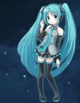  bad_id bad_pixiv_id blue_eyes blue_hair blush detached_sleeves hatsune_miku kahama_youko long_hair necktie skirt smile solo thighhighs twintails vocaloid zettai_ryouiki 