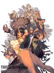  5girls ass black_hair blade_&amp;_soul breasts bun_cover china_dress chinese_clothes double_bun dress everyone gon_(blade_&amp;_soul) highres impossible_clothes kim_hyung_tae large_breasts legs long_hair lyn_(blade_&amp;_soul) multiple_boys multiple_girls non-web_source watermark 