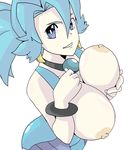  blue_eyes blue_hair breasts clair gym_leader ibuki_(pokemon) larcynxi large_breasts long_hair pokemon pokemon_(anime) pokemon_(game) pokemon_gsc pokemon_hgss 
