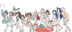  \o/ ahoge akizuki_ritsuko amami_haruka antenna_hair arms_up bikini black_hair blonde_hair blue_hair brown_hair everyone floral_print futami_ami futami_mami ganaha_hibiki glasses gun hagiwara_yukiho hat hoshii_miki idolmaster idolmaster_(classic) idolmaster_1 innertube kikuchi_makoto kisaragi_chihaya long_hair mask minase_iori miura_azusa multiple_girls navel one-piece_swimsuit outstretched_arms ponytail shijou_takane short_hair side-tie_bikini silver_hair swimsuit takatsuki_yayoi tugeneko twintails water_gun weapon 