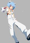  ayanami_rei bag blue_hair highres lilith_(evangelion) mebae neon_genesis_evangelion red_eyes short_hair smile solo younger 