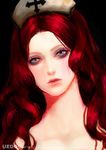  bad_id bad_pixiv_id copyright_request face hat headdress lips long_hair makeup red_hair solo ueda_toraji 