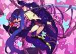  bad_id bad_pixiv_id black_rock_shooter black_rock_shooter_(character) blue_hair chain high_heels long_hair numeri shoes shorts solo thighhighs torn_clothes torn_legwear twintails 