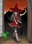  bad_id bad_pixiv_id blonde_hair boots door hat long_hair original penpen_(penpen1942) solo staff witch witch_hat 