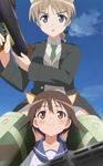  animal_ears blush dog_ears gun highres lynette_bishop miyafuji_yoshika multiple_girls screencap stitched strike_witches striker_unit third-party_edit weapon world_witches_series 