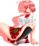  1girl blush breasts isna isuna large_breasts short_hair skirt 