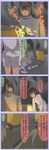  3boys antenna_hair bad_id bad_pixiv_id beard black_hair comic facial_hair fujiwara_no_mokou fujiwara_no_mokou_(young) hat highres multiple_boys one_eye_closed short_hair shuga_(soranote) sleeping touhou translated tsuki_no_iwakasa younger 