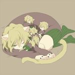  1boy 1girl animal_ears baby cat cat_ears cat_tail hunter_x_hunter kitten nefelpitou tail trap wavy_hair 