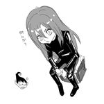  1girl angry freckles hunter_x_hunter kite_(chimera_ant) kite_(hunter_x_hunter) long_hair monochrome 