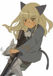  animal_ears bren_gun cat_ears face glasses gun jitsu_hidari light_machine_gun machine_gun pantyhose perrine_h_clostermann solo strike_witches striker_unit weapon world_witches_series 